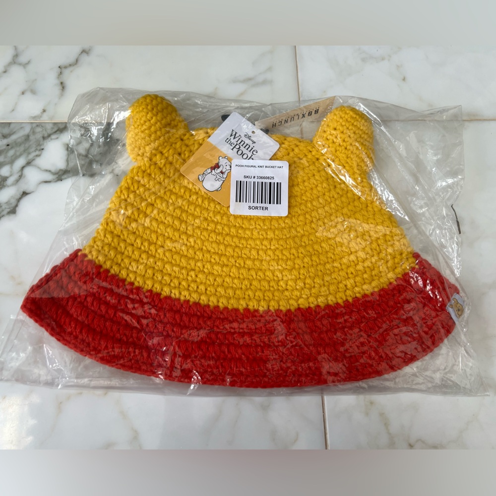 Disney BoxLunch Winnie the Pooh Crochet Bucket Hat with Ears